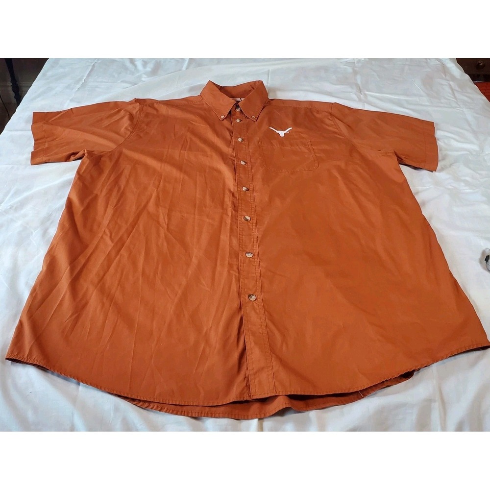 University of Texas Coop Men's Embroidered Logo‎ Button Down 3XL Burnt Orange